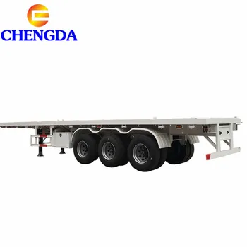 3 Axle 40 Ton Flatbed Tow Truck 40ft Container Trailer Price Flat Bed