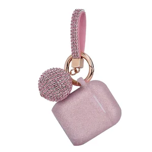 Rose Gold Glitter Diamond Keychain Case Apple AirPods