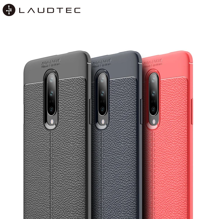 

Laudtec Litchi Leather Pattern TPU Back Cover Phone Case For Oneplus 7 pro
