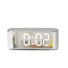 LED mirror desktop digital temperature display snooze home electronic clock