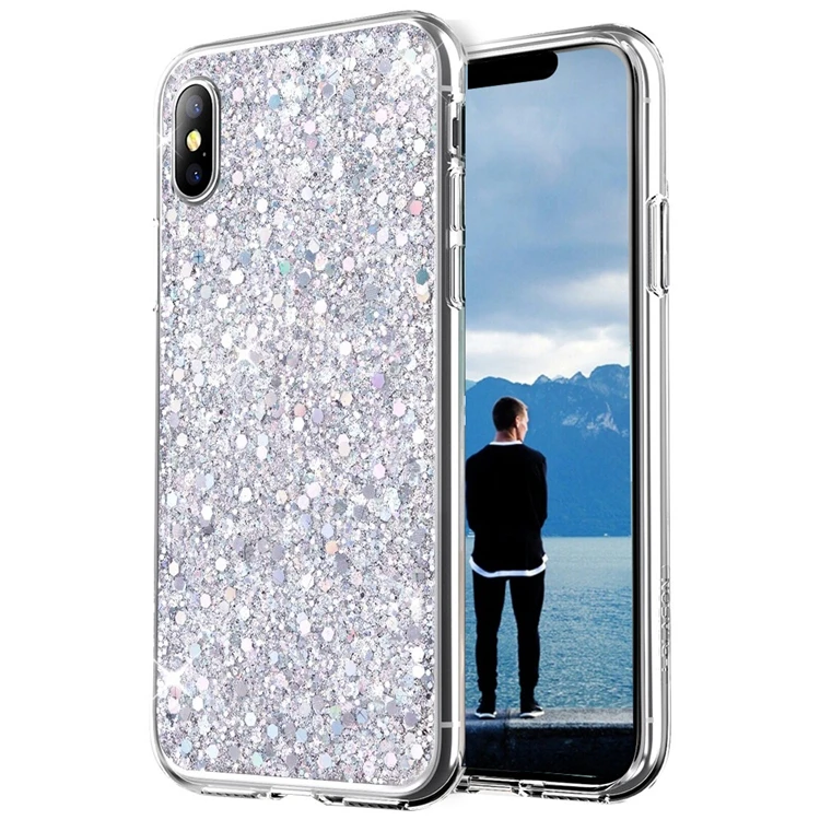 

new arrival luxury glitter case for iPhone x xs, Gold/pink/blue/red/green/purple/silver