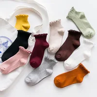 

Bonypony Women Girls Vintage Princess Lovely Cute Sweet Frilly Short Cotton Socks Retro Ruffle Ankle Socks