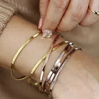 

2019 New Arrivals Engraved Stainless Steel Blank Cuff Bracelet Custom Made Openable Bangle Women Jewelry