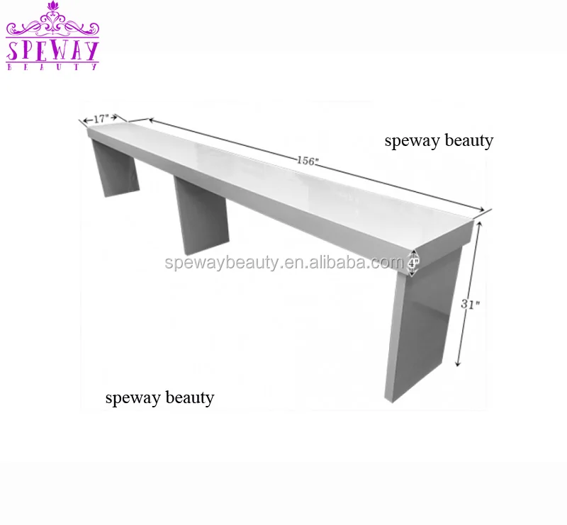 
New European Morden white nail bar table for customized 