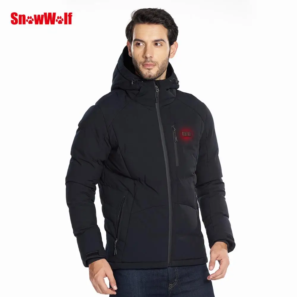 

SNOWWOLF 2019 Men Winter Outdoor USB Infrared Hooded Heated Jacket Thermal jacket For Hiking Camping Sports