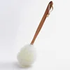 Custom nylon plastic long handle puff mesh wash bath sponge massage loofah exfoliating bath body brush with handle