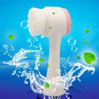 

Cheap Double Side Portable 3D Face Cleaning Vibration Massage Silicone Facial Cleansing Brush