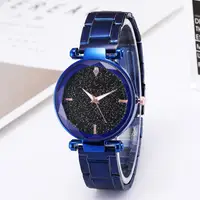 

2019 new ladies fashion trend star watch Korean version of simple steel band watch for women