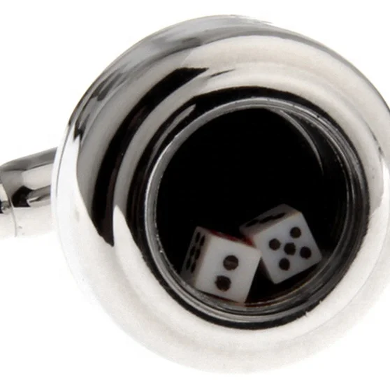 

Men's 2PCS Rhodium Plated Dice Cufflinks