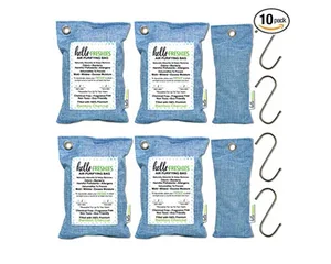 Image of Air Purifying Bag (6 Pack | 200g & 75g Bags) Charcoal Odor Absorber,Car Air Purifier, Shoe Odor Eliminator Eco green air fresher