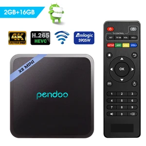 Pendoo X8 Mini Amgolic S905W 4K Ultra HD android tv box 4K Full HD video player quad core set top box portable mini TV box