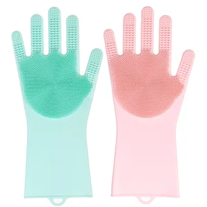 Image of Buy Cleaning Products Heat Resistant Kitchen Glove Dish Washing, Kitchen Silicone Glove Brush