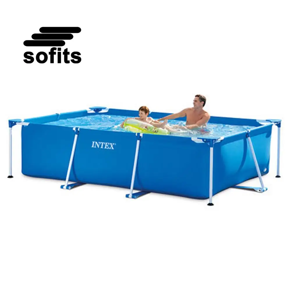 

Intex 28272 Small Family Rectangular Metal Frame Swimming Pool, As picture