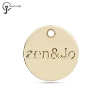 

Custom made logo engraved gold pendant metal jewelry tags charms for necklace bracelet