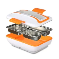 

Hot sale colorful heated Electric Heating Lunch Box 110/220V USB Electric Self Heating Lunch Box with Spoon and Fork