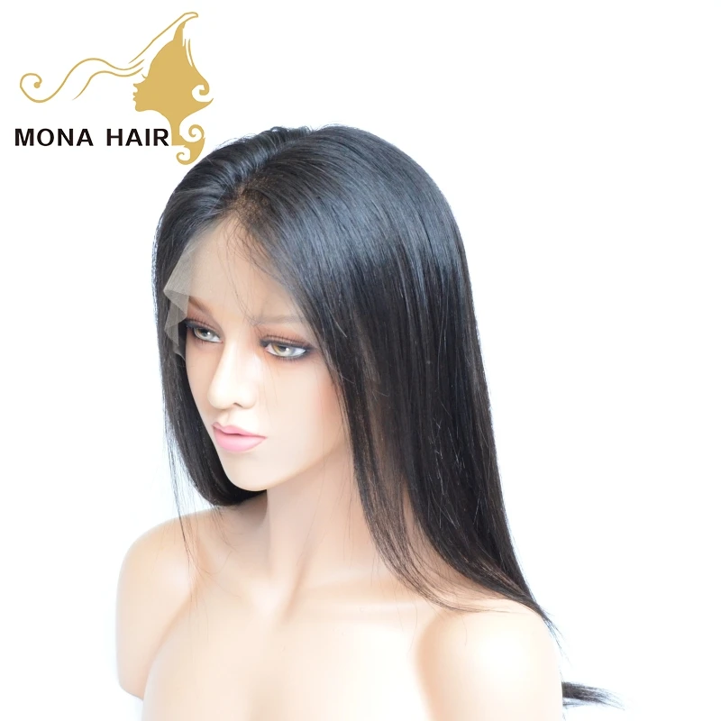 

Virgin hair extensions wholesale price straight full lace human hair wig, Natural color