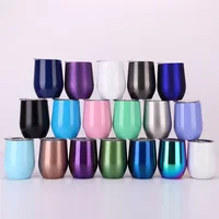 

sublimation 12 oz wine tumbler insulated double wall tumbler cups with lid