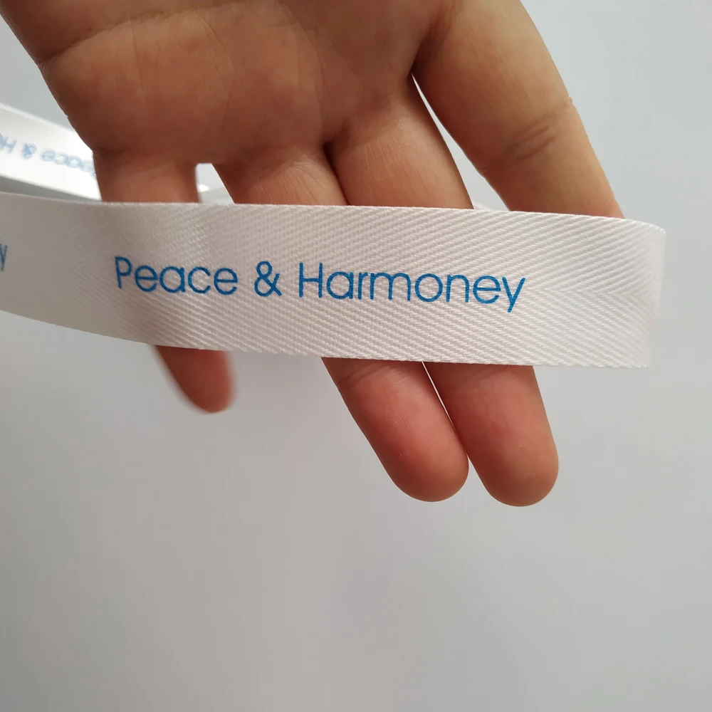 

wholesale personalized white cotton herringbone ribbon tape, customized logo printed herringbone ribbon, N/a