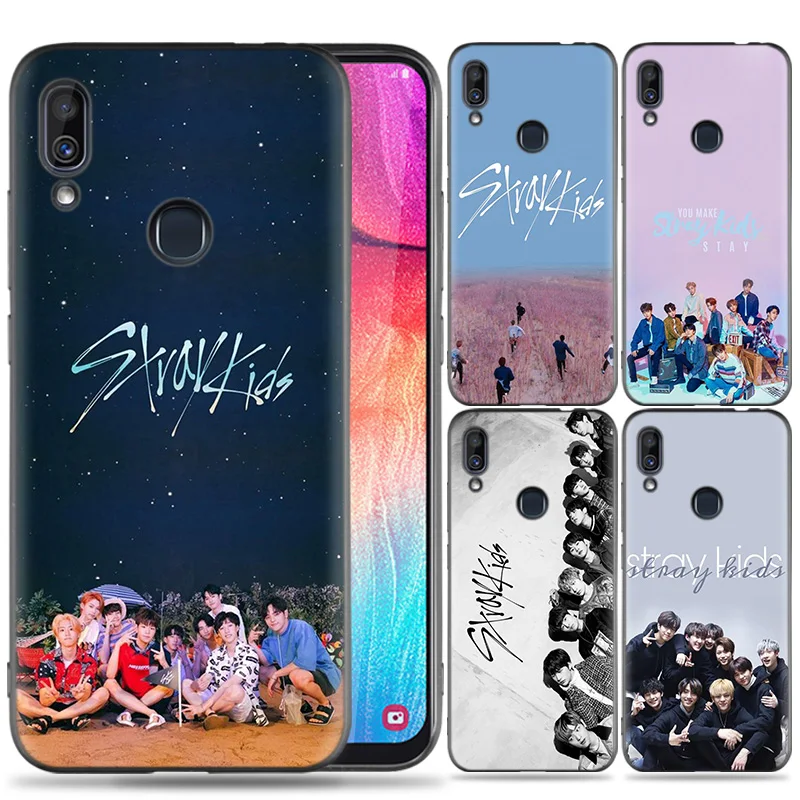 

Custom Fashion Stray Kids phone cover Soft TPU Silicone Cell Phone Case for Samsung Galaxy A50 A70 S10 plus case, Black
