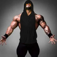 

Clothing Men's Muscle Hoodies Fitness Bodybuilding Sleeveless Tank Top Vest