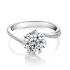 Customized Twist Arm 1ct Moissanite Snowflake Diamond Engagement Ring