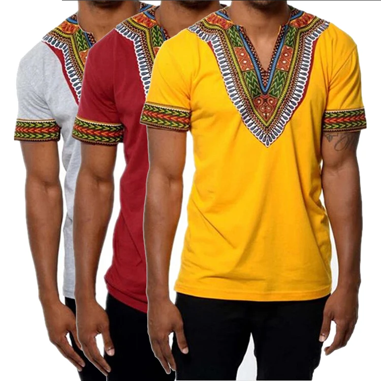 2019 New Style Summer Casual T-Shirt Men Dashiki Shirts Wholesale African Clothing