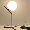 Nano-paint Nordic style black/gold metal round glass round led fancy decoration hotel living room or bedstead simple desk lamp