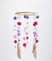 

Baby Bed Bell Toys Nordic Style Bamboo plus Felt Wind Chime Handicraft Wind Bell Decoration Baby Toys Hanging