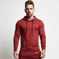 

Gym Fitness Men's Burgundy Fashion Sweat Pullover Hoodies