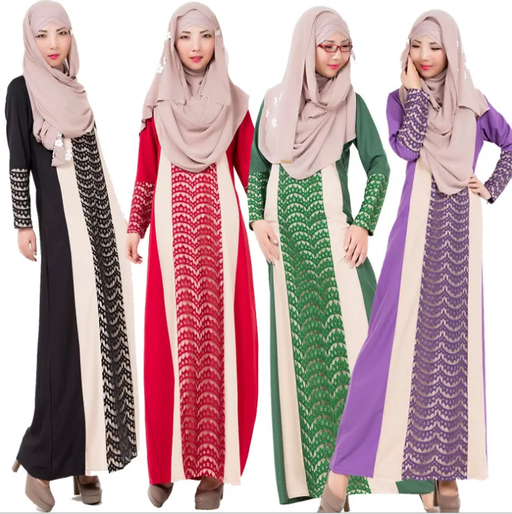 

Factory Wholesale New Trendy Muslim Abaya Arab Kaftan for Women, 4 colors