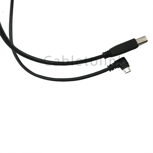 

Right angle Micro usb 5pin male to USB B male OTG Data sync charging cable Black color 2019