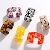 Hot Selling Newest 2.8cm Width Leopard Color Tortoiseshell Acrylic Cuff Bracelet Bangle