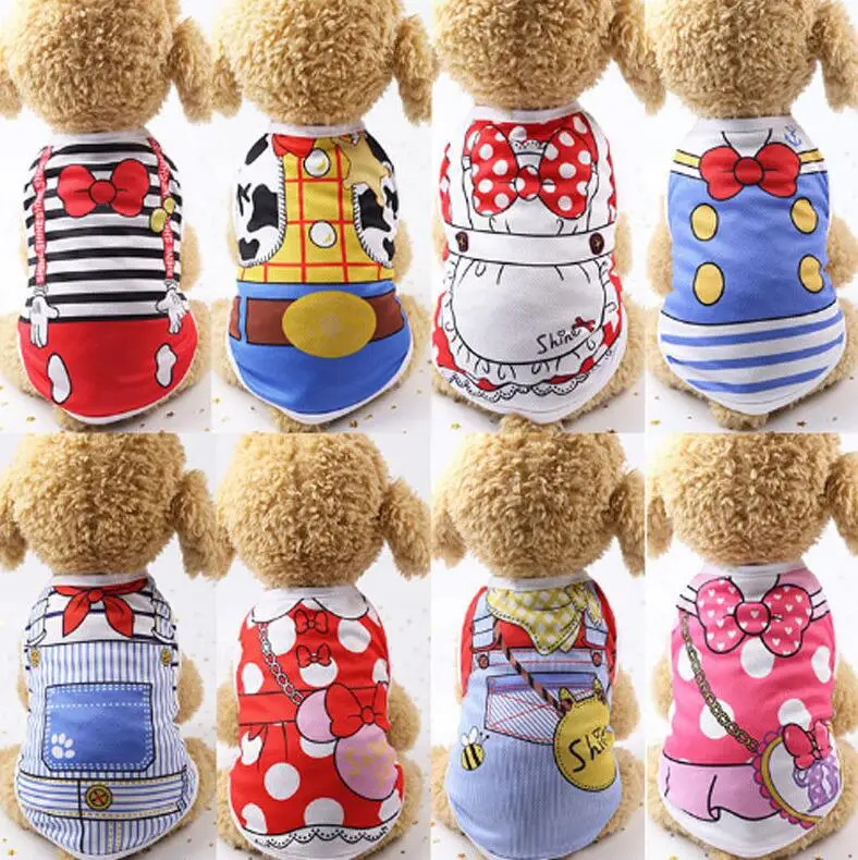 

Queena Spring Teddy Clothes Puppy Dog Cotton Vest Summer Cat Pet Coat Shirt clothes
