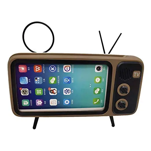Retro TV Design Smart Phone Dock stand with bluetooth speaker for 5.0-6.5inch mobile Phone