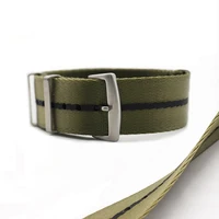 

JUELONG 20mm 22mm Green with black middle stitch High-grade 1.2mm Seatbelt Nato strap