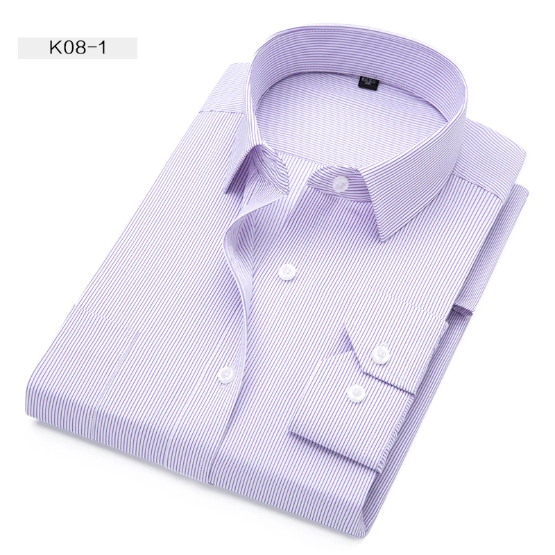 

wholesale custom Men Shirt Fit Striped Business Formal Shirt Long Sleeve Mens Dress Plus Size Shirts, 7 colors shirts