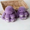 2019 New100% Real Genuine Rex big rabbit key chain/wholesale high quality death rabbit keychain /rex rabbit rabbit fur