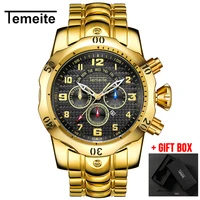

Dropshipping Relogio Dourado Masculino Men Watch Luxury Brand TEMEITE Quartz Watches Waterproof Wristwatches Clock