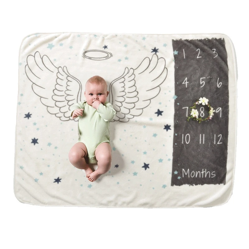 

Wholesale Cheap Soft Flannel Fleece Baby Monthly Milestone Blanket For Newborn Photography Props