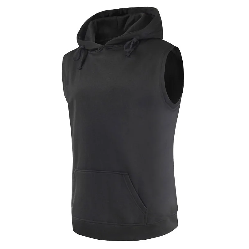 

2019 new design men gym sleeveless sport running tank top hoodies