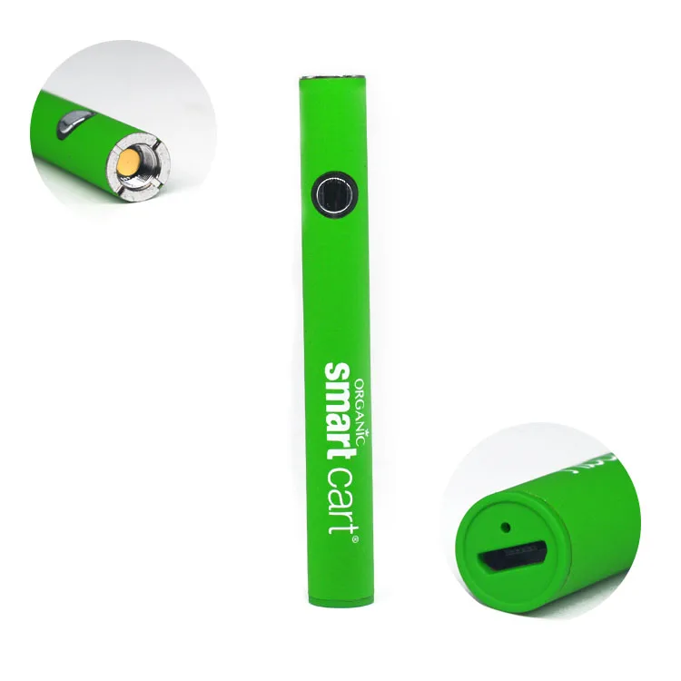 

Factory Direct 510 thread smart carts vape pen battery, Green