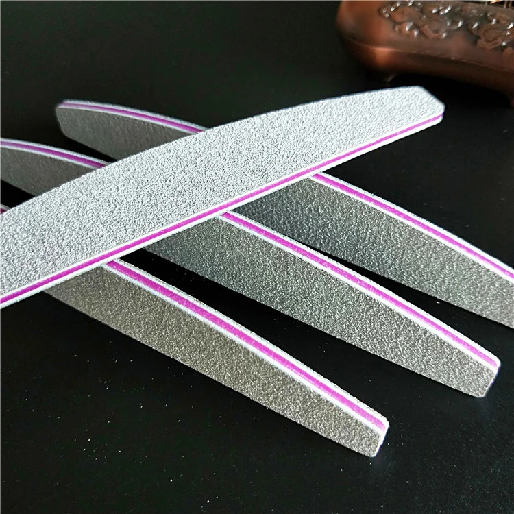 

Manufacture Nail Art tools Abrasive Professional Zebra Nail File Halfmoon 100/180 Gray Crescent Emery Board