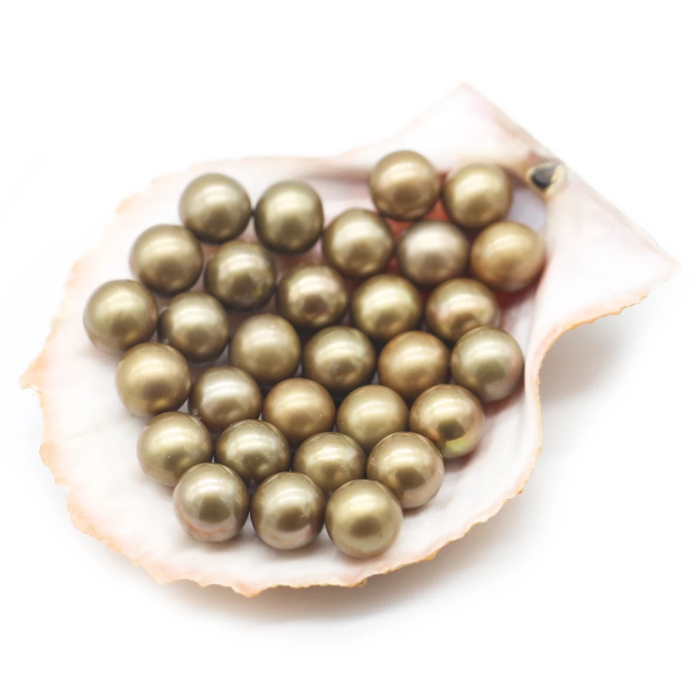 

High quality Natural Freshwater Pearl 6-7mm 5A Round Pearl 5# Brown loose beads Available in 28 colors (without oysters)