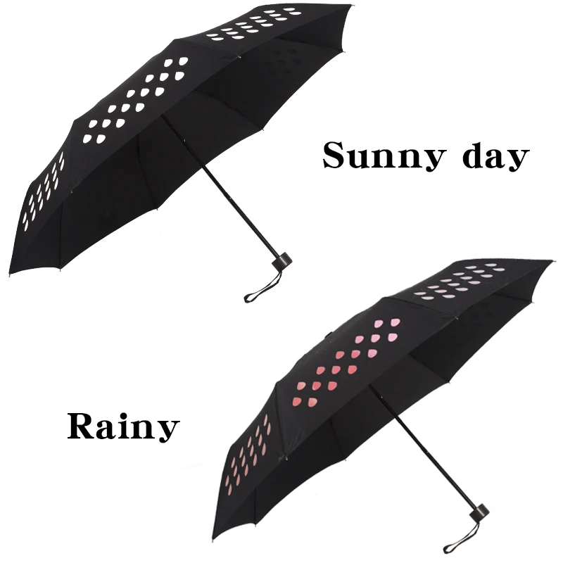 

Fantastic 2019 new invention pattern change when meet with water best selling color change umbrella, Customized color