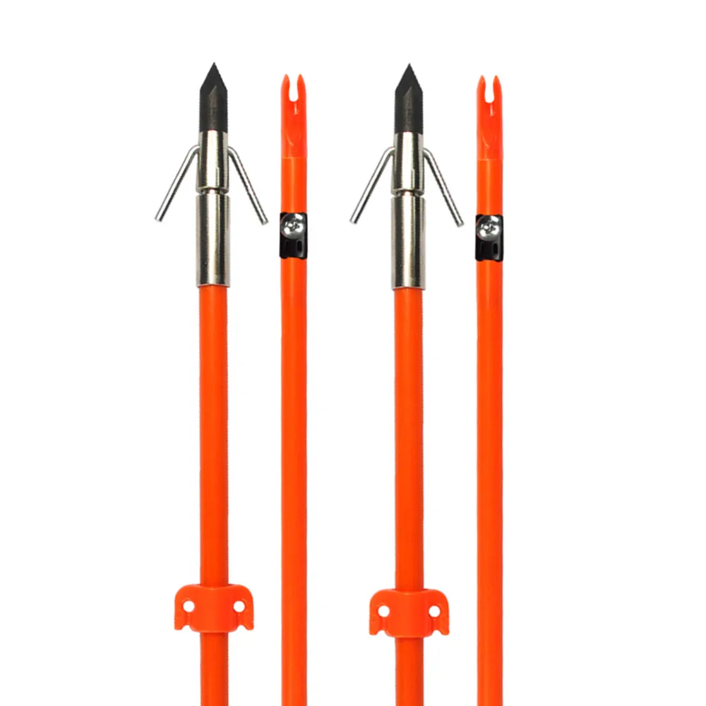 

High Quality Solid Bow Fishing Fiberglass Arrow Shaft For Hunting Fish, Orange