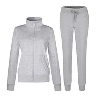 

Custom Fitted Women's Solid Sweatsuit 2 Piece Sports Active Casual Long Sleeve Sweatshirt and Sweatpants Zip up Tracksuits