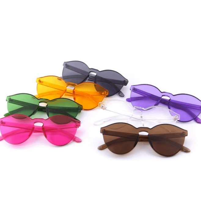 

Women One Piece Lens Candy Color Sunglasses Men Cat Eye Sun Glasses