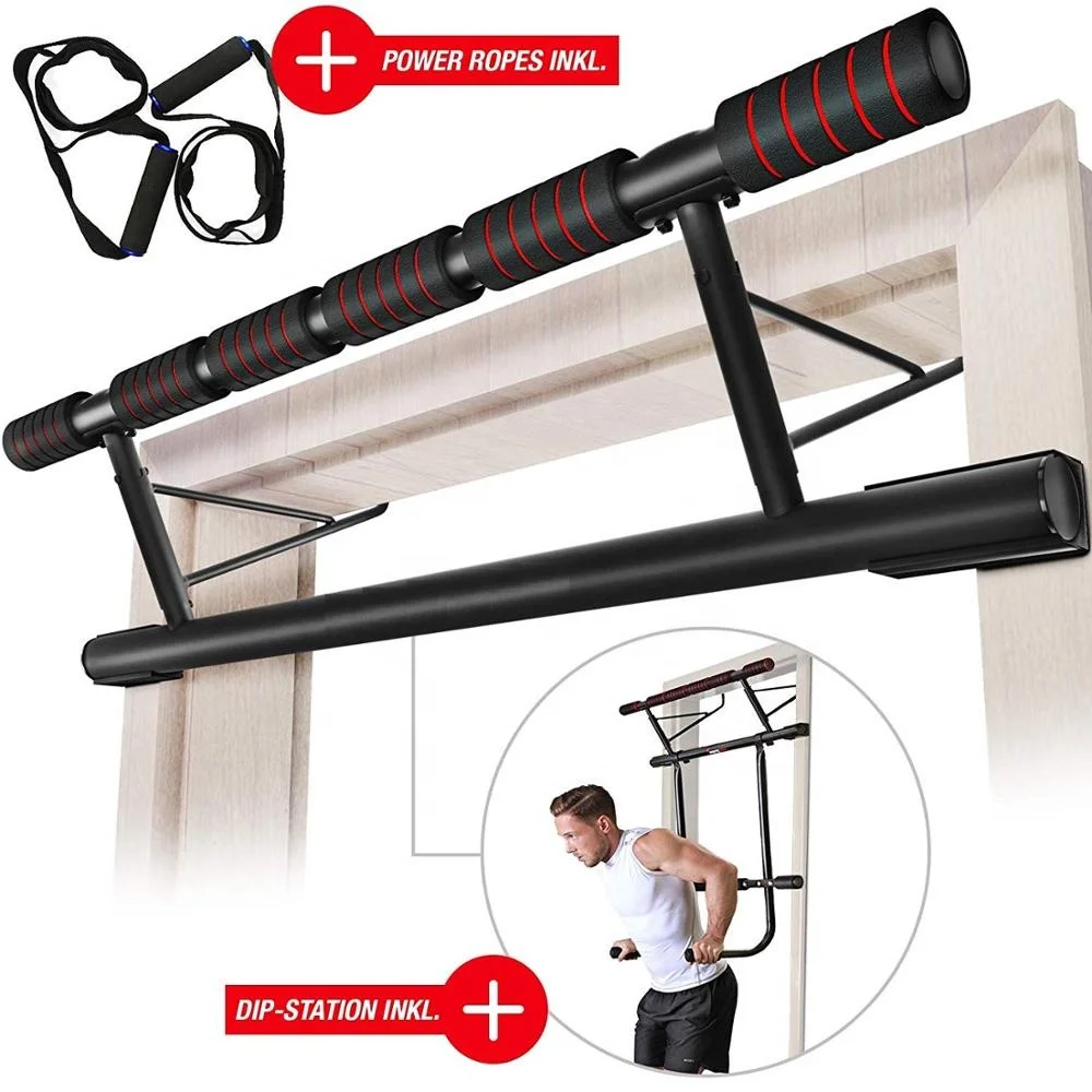 

Wellshow Sport OEM Door Mounted Doorway Pull Up Bar Doorway Chin Up Bar With Dip Bar Dip Stand Dip Station Sling Trainer, Customized