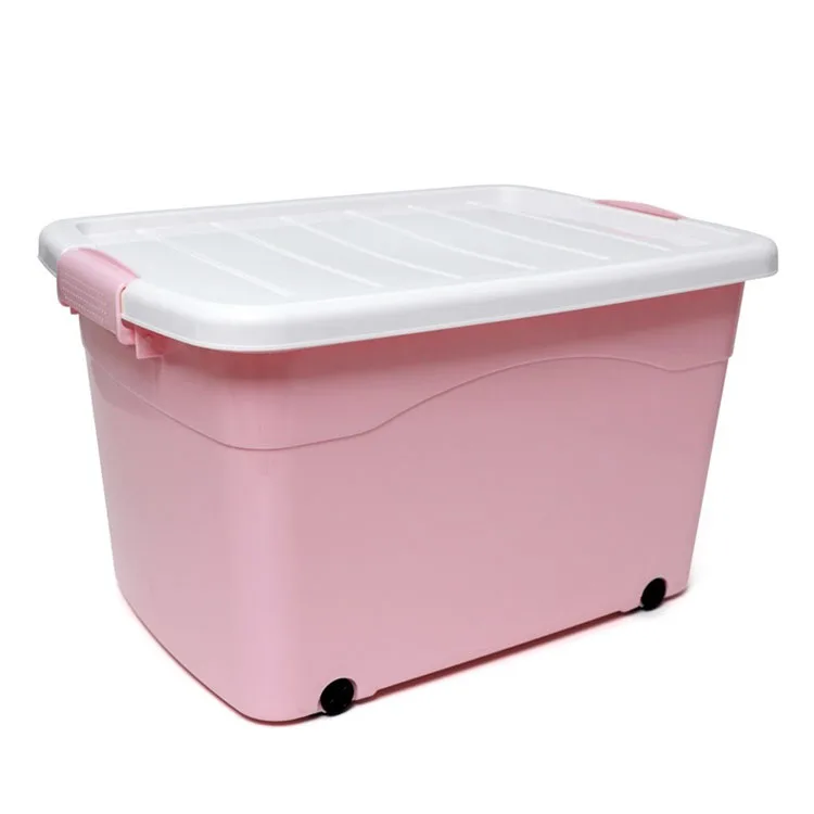 

200 quart snap lid foldable plastic toy storage bin