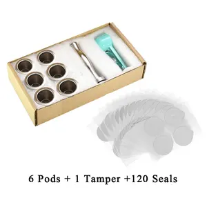 Image of 7PCS/Set Stainless Steel Nespresso Reusable Coffee Capsule Coffee Tamper Refillable Cup Filter Nespresso Machines Maker Pod